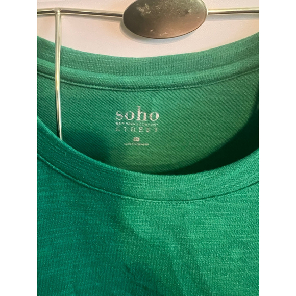 New New York & Company Soho Street Green Wrap T-Shirt Dress - Picture 3 of 6
